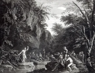 Saint John Preaching in the Wilderness, engraved by John Browne